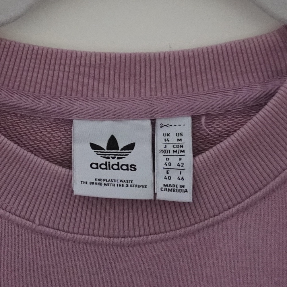 adidas Originals adicolor 3 stripe sweat in mauve - Picture 6 of 11